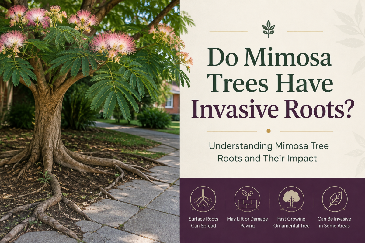do mimosa trees have invasive roots